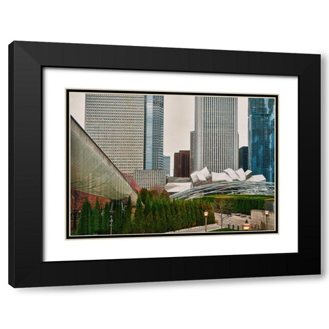 Chicago 350 Black Modern Wood Framed Art Print with Double Matting by Levant, Jessica