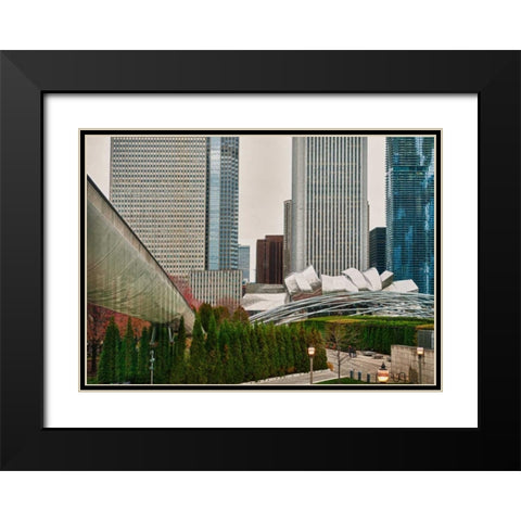 Chicago 350 Black Modern Wood Framed Art Print with Double Matting by Levant, Jessica
