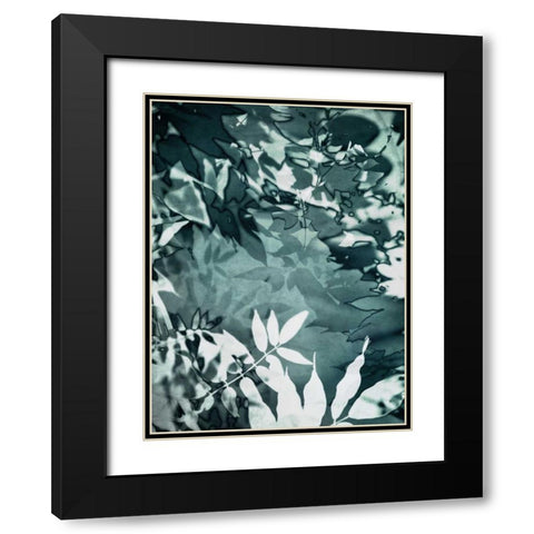 Abstract Leaves Black Modern Wood Framed Art Print with Double Matting by Lehnhardt, Iris