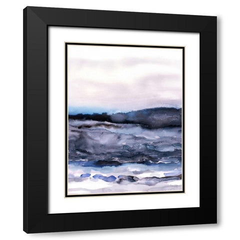 Layers of Colour 2 Black Modern Wood Framed Art Print with Double Matting by Lehnhardt, Iris