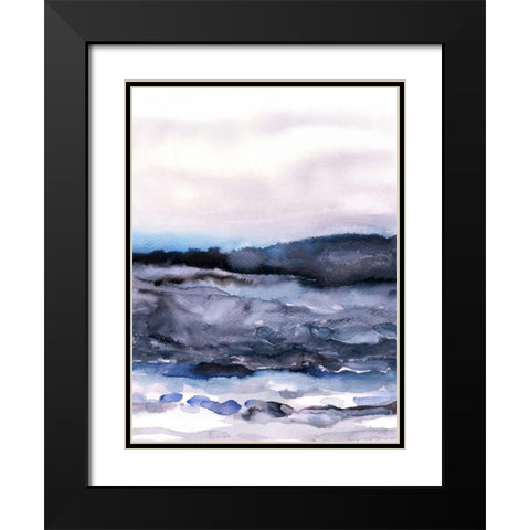 Layers of Colour 2 Black Modern Wood Framed Art Print with Double Matting by Lehnhardt, Iris