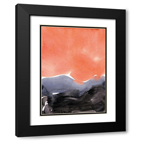 Orange Blue Graphite Black Modern Wood Framed Art Print with Double Matting by Lehnhardt, Iris