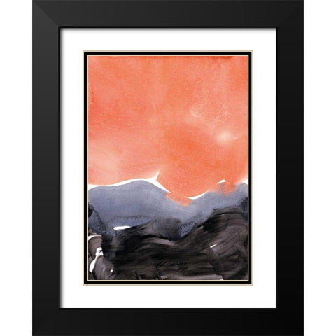 Orange Blue Graphite Black Modern Wood Framed Art Print with Double Matting by Lehnhardt, Iris