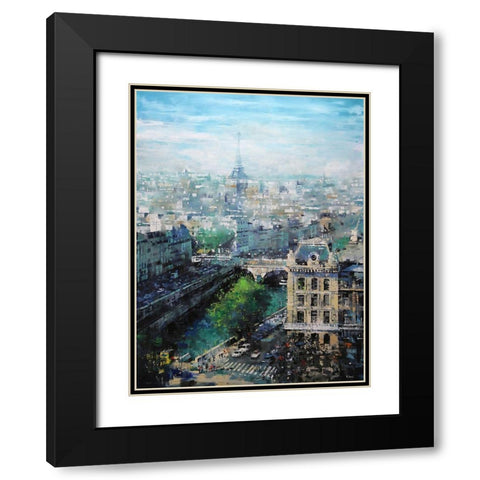 Tower In The Distance Black Modern Wood Framed Art Print with Double Matting by Lague, Mark