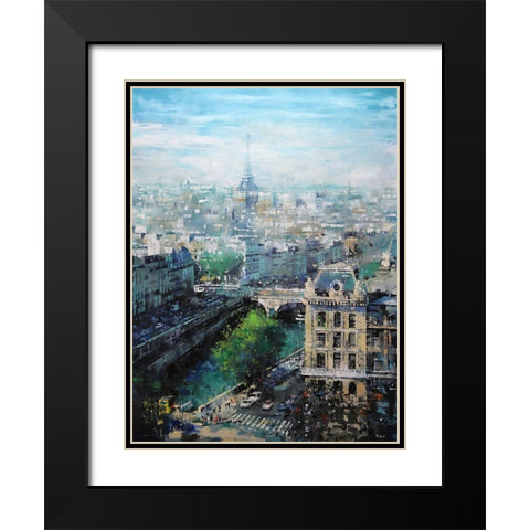 Tower In The Distance Black Modern Wood Framed Art Print with Double Matting by Lague, Mark