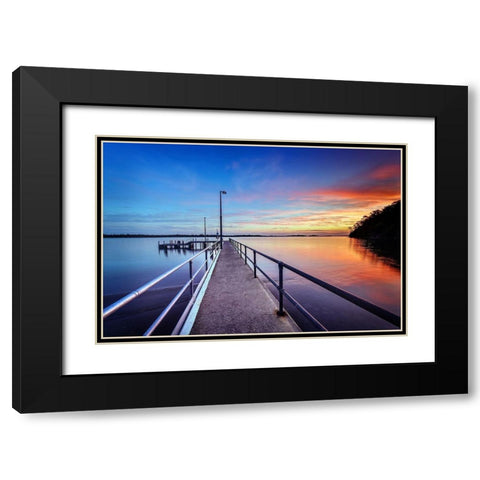 Fin de Jours Black Modern Wood Framed Art Print with Double Matting by Louise, Tracie