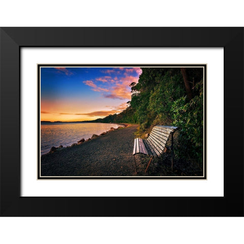 Watching the Dawn Black Modern Wood Framed Art Print with Double Matting by Louise, Tracie