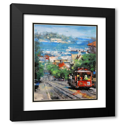 Alcatraz Black Modern Wood Framed Art Print with Double Matting by Lague, Mark