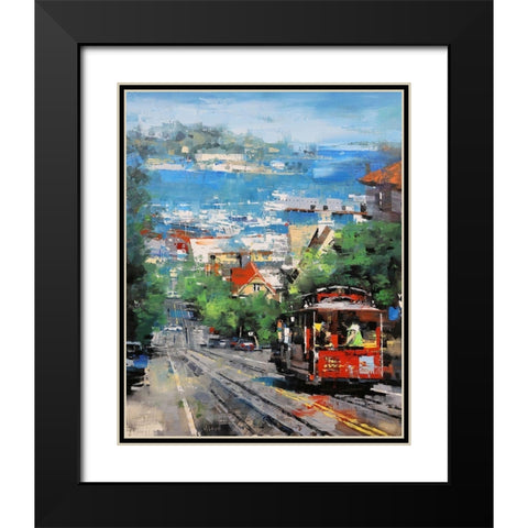 Alcatraz Black Modern Wood Framed Art Print with Double Matting by Lague, Mark