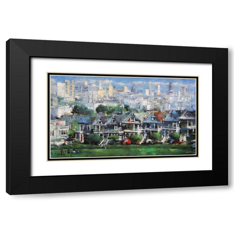 Painted Ladies Black Modern Wood Framed Art Print with Double Matting by Lague, Mark