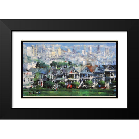 Painted Ladies Black Modern Wood Framed Art Print with Double Matting by Lague, Mark