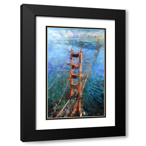 Golden Gate Sun Black Modern Wood Framed Art Print with Double Matting by Lague, Mark