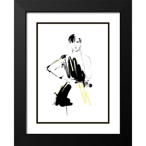 Strike A Pose Black Modern Wood Framed Art Print with Double Matting by Larsdotter, Lotta