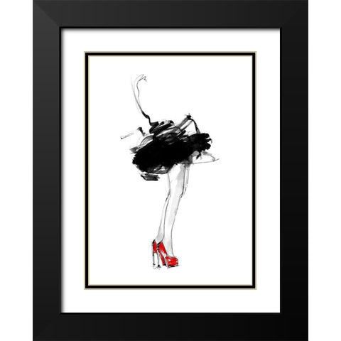 Red Shoes Black Modern Wood Framed Art Print with Double Matting by Larsdotter, Lotta