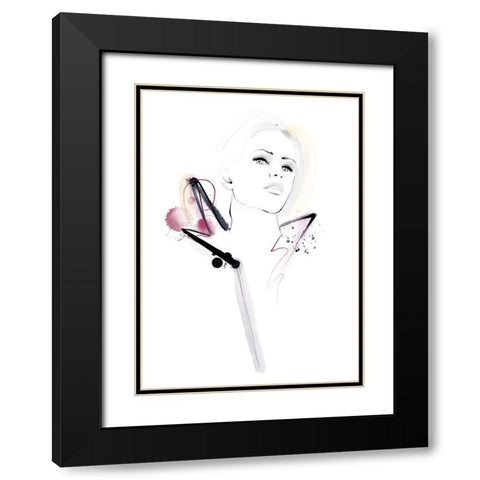 Pink Ink Black Modern Wood Framed Art Print with Double Matting by Larsdotter, Lotta