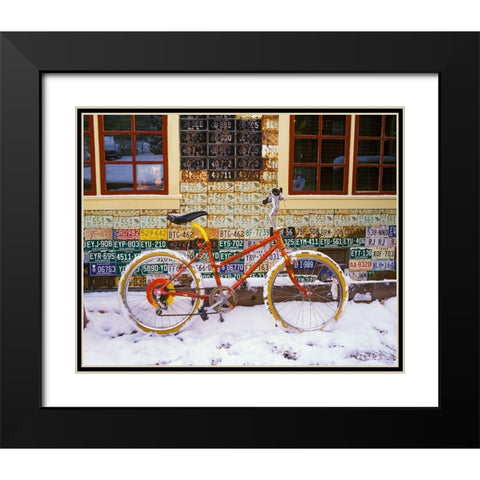 CB Bike Black Modern Wood Framed Art Print with Double Matting by Leacock, J.C.