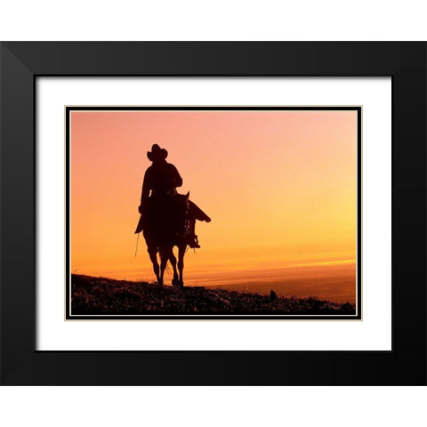 Days End Black Modern Wood Framed Art Print with Double Matting by Leacock, J.C.