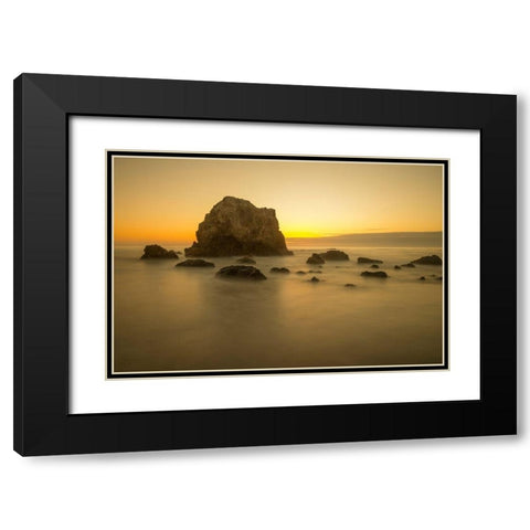 Mendocino Coast Meditation Black Modern Wood Framed Art Print with Double Matting by Leacock, J.C.
