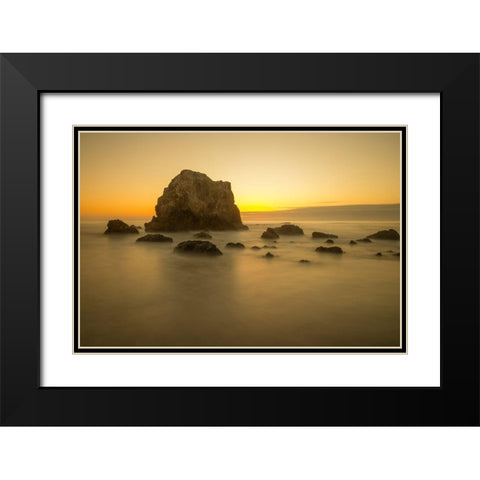 Mendocino Coast Meditation Black Modern Wood Framed Art Print with Double Matting by Leacock, J.C.