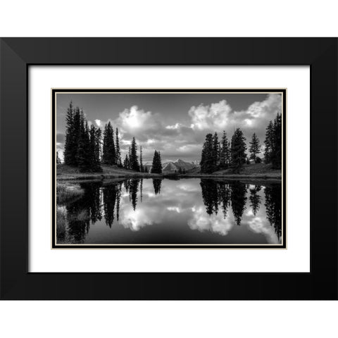 Paradise Reflection Black Modern Wood Framed Art Print with Double Matting by Leacock, J.C.