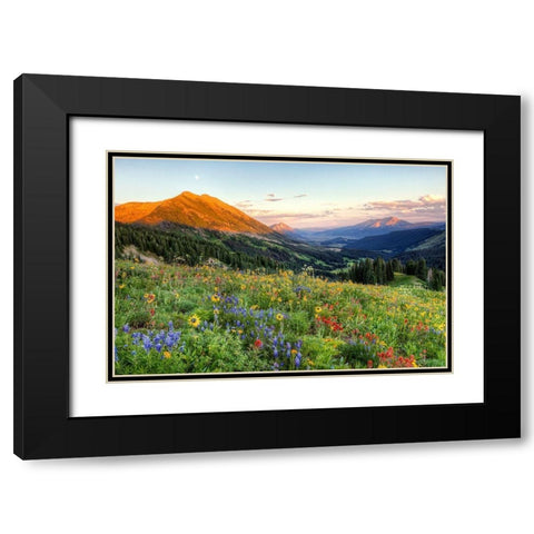 Wildfire Moonrise Black Modern Wood Framed Art Print with Double Matting by Leacock, J.C.