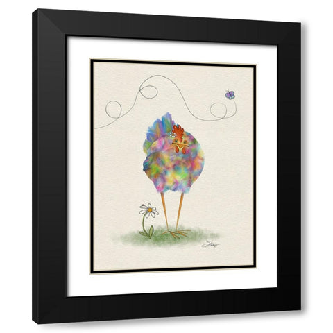 Fantasia Hen Black Modern Wood Framed Art Print with Double Matting by Louis, Shanda