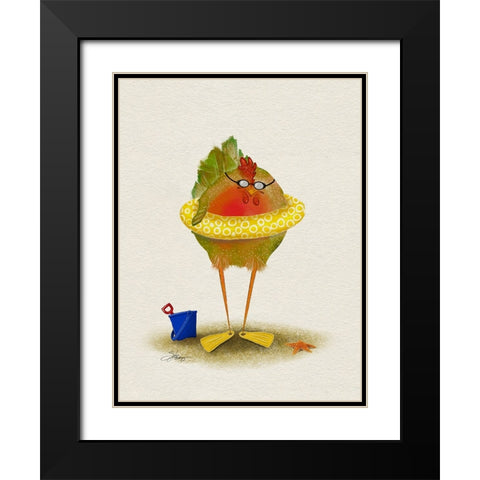 Sally Hen Black Modern Wood Framed Art Print with Double Matting by Louis, Shanda