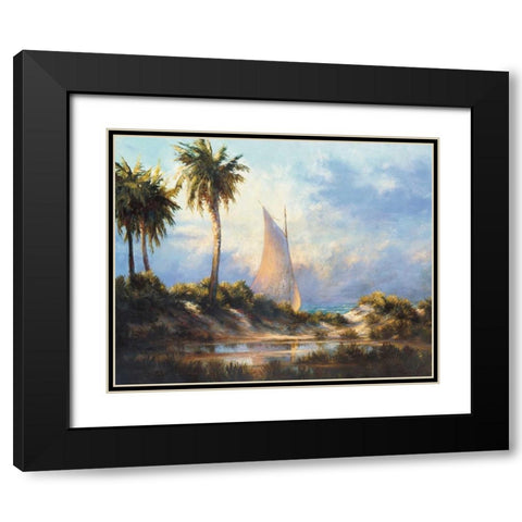 Manasota Key Returning Black Modern Wood Framed Art Print with Double Matting by Malarz