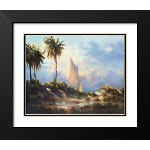 Manasota Key Returning Black Modern Wood Framed Art Print with Double Matting by Malarz