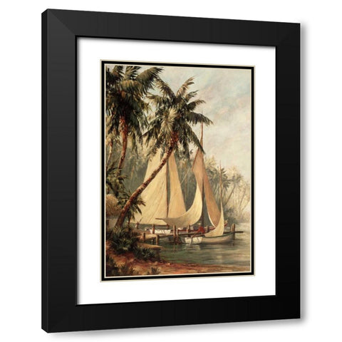 Rum Cay Black Modern Wood Framed Art Print with Double Matting by Malarz