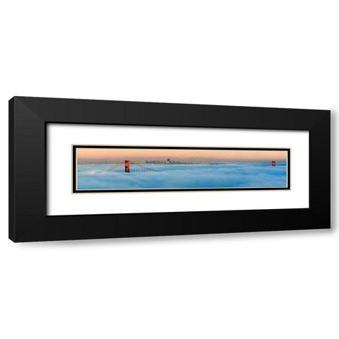 Foggy City Black Modern Wood Framed Art Print with Double Matting by Murray, Jeffrey