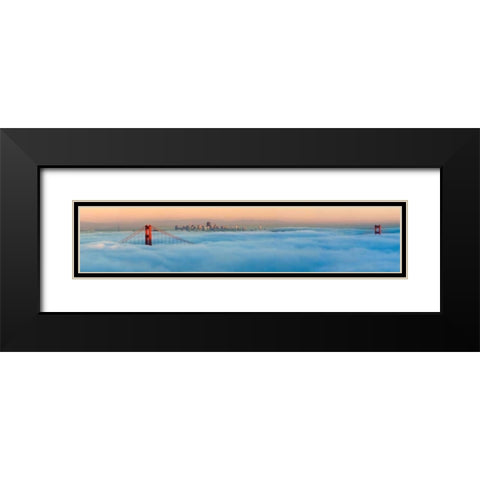 Foggy City Black Modern Wood Framed Art Print with Double Matting by Murray, Jeffrey