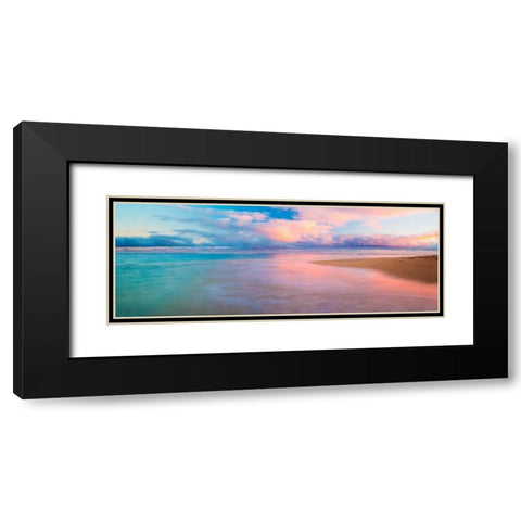 Haena Beach Black Modern Wood Framed Art Print with Double Matting by Murray, Jeffrey