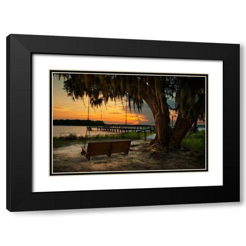 Savannah Sunset Black Modern Wood Framed Art Print with Double Matting by Mikaels, Natalie
