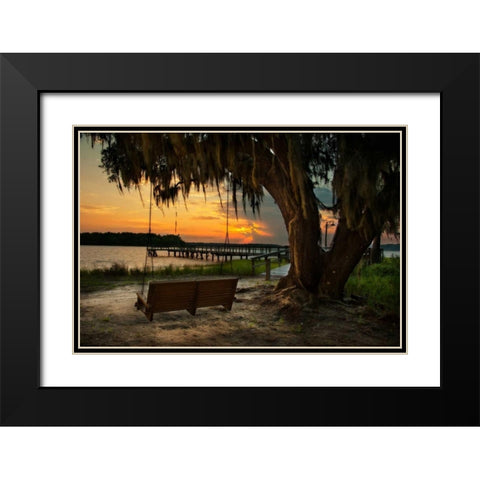 Savannah Sunset Black Modern Wood Framed Art Print with Double Matting by Mikaels, Natalie