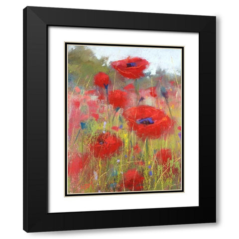 In the Poppy Field Black Modern Wood Framed Art Print with Double Matting by Margulis, Karen