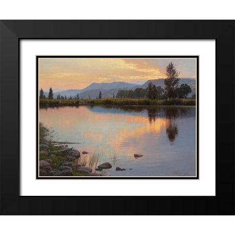 Tranquil Evening Black Modern Wood Framed Art Print with Double Matting by Moore, Jay