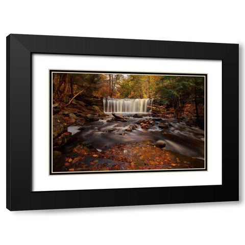 Rushing Water Black Modern Wood Framed Art Print with Double Matting by Mikaels, Natalie