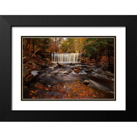 Rushing Water Black Modern Wood Framed Art Print with Double Matting by Mikaels, Natalie