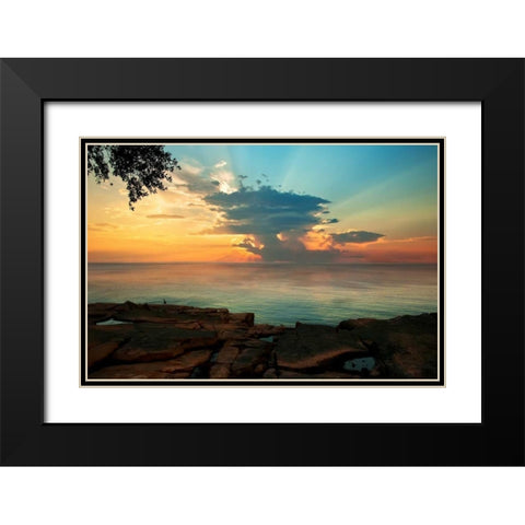 Tranquil Overlook Black Modern Wood Framed Art Print with Double Matting by Mikaels, Natalie