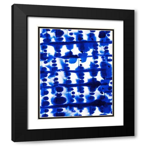 Parallel Electric Blue Black Modern Wood Framed Art Print with Double Matting by Maldonado, Jacqueline
