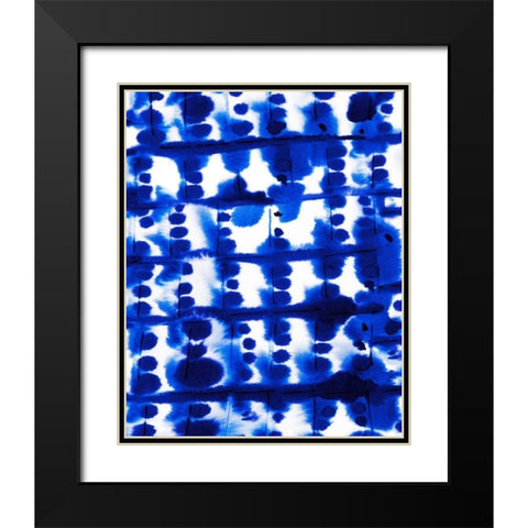Parallel Electric Blue Black Modern Wood Framed Art Print with Double Matting by Maldonado, Jacqueline