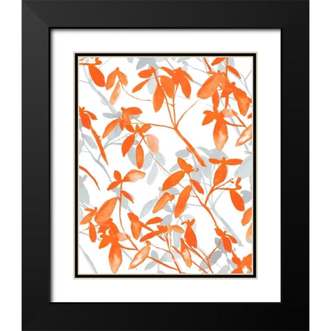 Premonition Orange Black Modern Wood Framed Art Print with Double Matting by Maldonado, Jacqueline