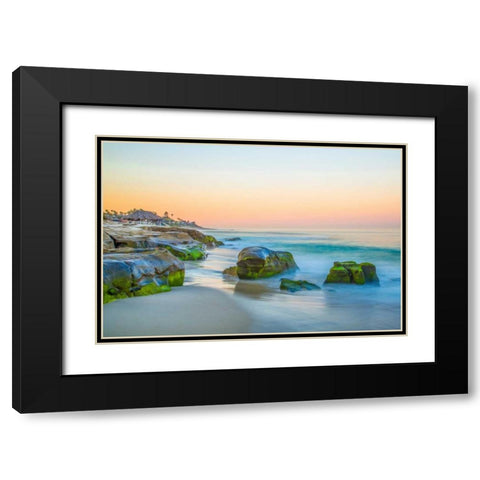 Windansea Black Modern Wood Framed Art Print with Double Matting by Mayo, Dean
