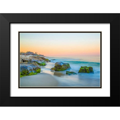 Windansea Black Modern Wood Framed Art Print with Double Matting by Mayo, Dean