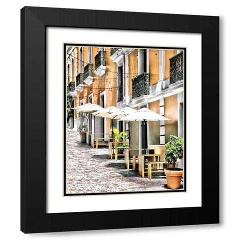 Old San Juan Siesta Black Modern Wood Framed Art Print with Double Matting by Miamee, Golie