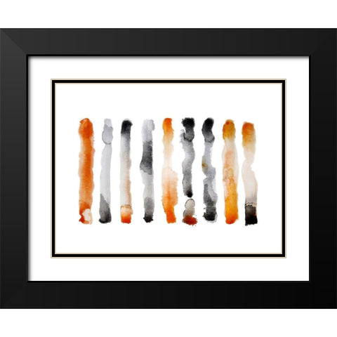 Orange and Black Black Modern Wood Framed Art Print with Double Matting by Muren, Nancy LaBerge