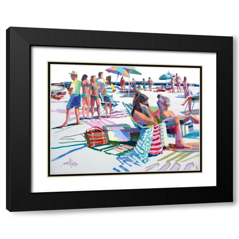 Beach Party Black Modern Wood Framed Art Print with Double Matting by Mollica, Patti