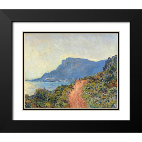 La Corniche near Monaco, 1884 Black Modern Wood Framed Art Print with Double Matting by Monet, Claude