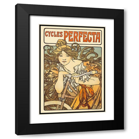 Cycles Perfecta, 1902 Black Modern Wood Framed Art Print with Double Matting by Mucha, Alphonse